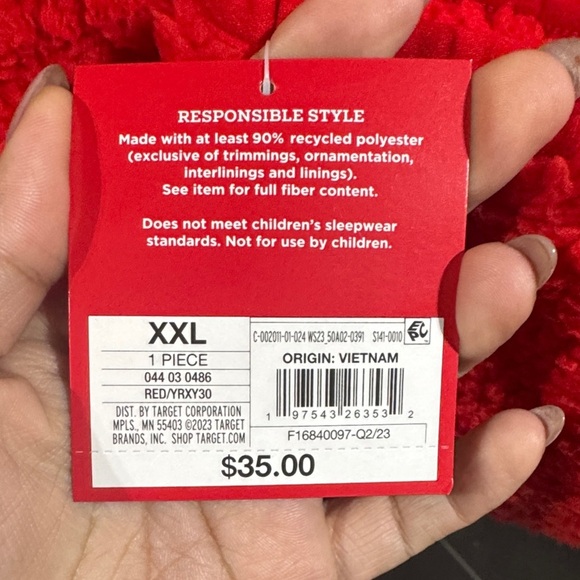 Size XXL Men’s Wondershop Red Fuzzy Sweater - Picture 2 of 2